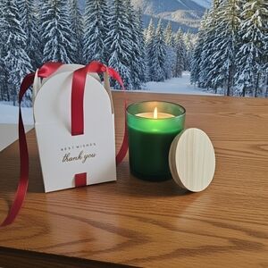 Homemade Soy 16oz Alpine Scent, Autumn Scent Candle with Wooden Lid and Gift Box